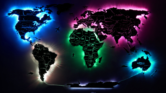 Фото - GlowFly - AI Multicolor LED World Map